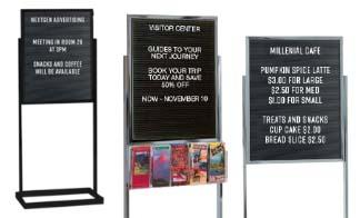 Letterboard Double Pedestal Floorstand Sign Holders