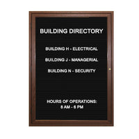 Indoor Enclosed Wood Framed Letter Board Display Cases, Lockable with in 3 Hardwood Finishes + 12 Sizes