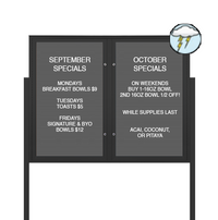 Standing Outdoor Enclosed Letter Board Display Case with 2 and 3 Doors