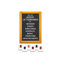 Access Letterboard | Open Face 12x24 Framed Black Vinyl Letter Board with 6 Wooden 353 Frame Finishes