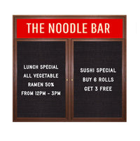 Indoor Enclosed Letter Boards, Wood Cabinet Display Case with Message Header | 2-3 Door Models in 20 Sizes