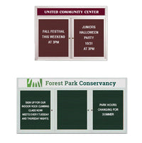 Indoor Enclosed Letter Boards with Header and Radius Edges | Multiple Doors 2-3 Door Models in 20 Sizes