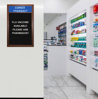 Indoor Wood Framed Letter Boards with Your Header | Single Door Display Case with Changeable Message Board in 12 Sizes