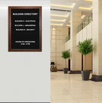Indoor Enclosed Wood Framed Letter Board Display Cases, Lockable with in 3 Hardwood Finishes + 12 Sizes