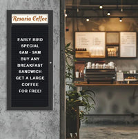X Large, Indoor Letter Board Display Cases + LED Light + Message Header, Single Door, Metal Cabinet 10 Sizes